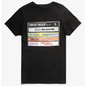 Nirvana cassette tape discography black tee shirt